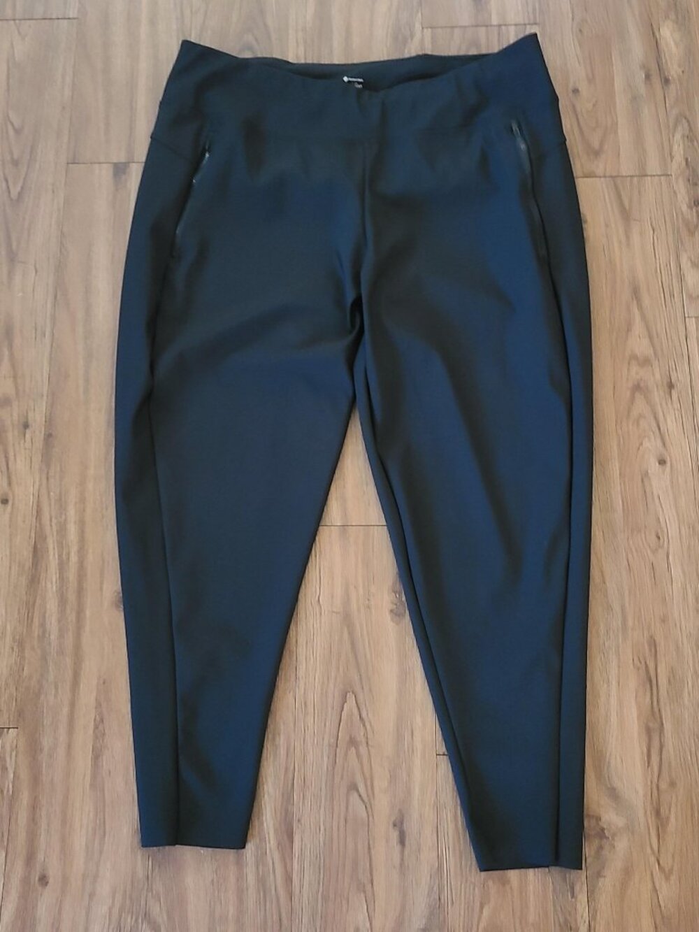 Member's Mark Womens City Pull On Pants Crop Raw Hem Stretch Black Size XXL